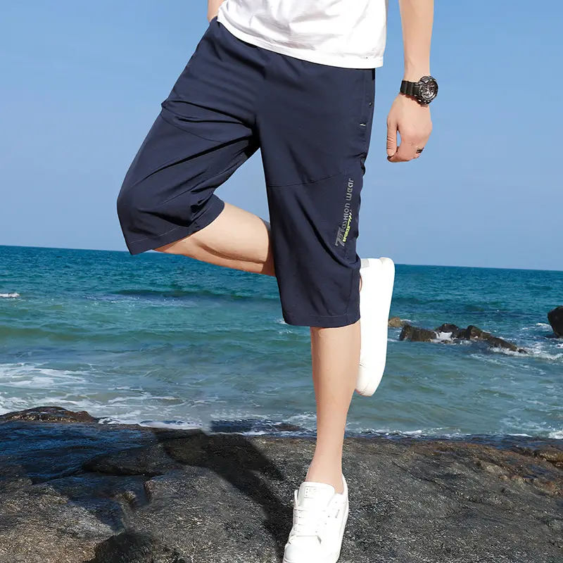 Men's Grey Cropped Shorts 2022 Summer New Korean Fashion - Image 6