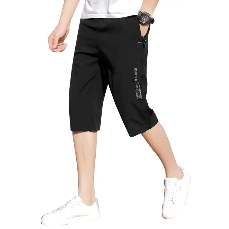 Men's Grey Cropped Shorts 2022 Summer New Korean Fashion - Image 9