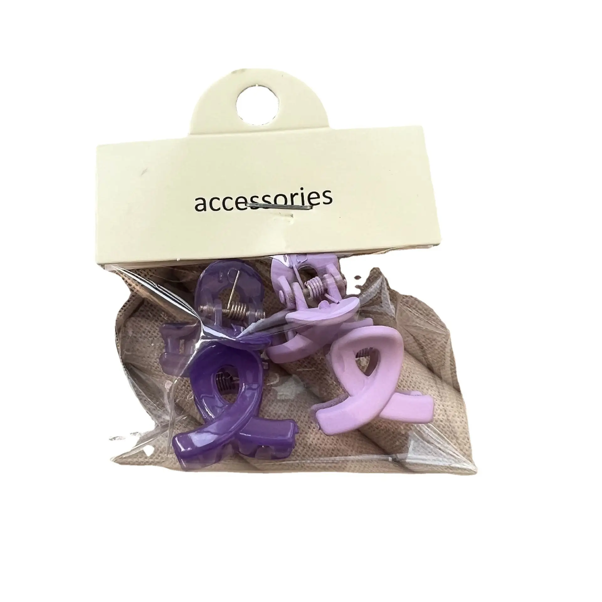 Color Frosted Cross Clip Hair Accessories 4 Pack - Image 13