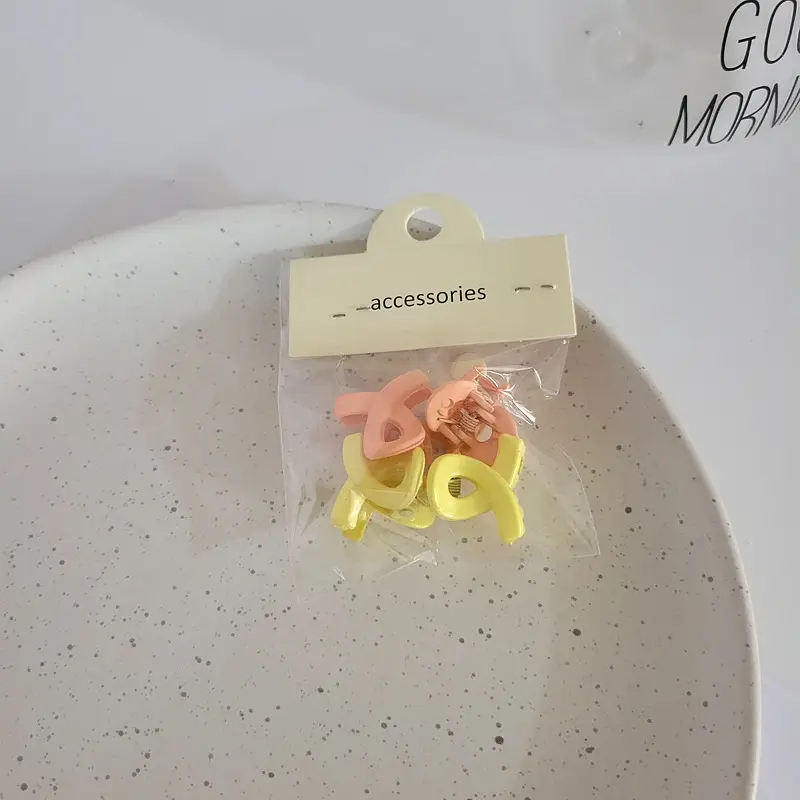Color Frosted Cross Clip Hair Accessories 4 Pack