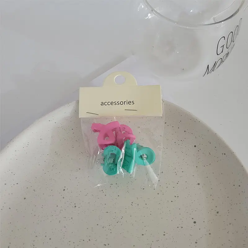 Color Frosted Cross Clip Hair Accessories 4 Pack - Image 8