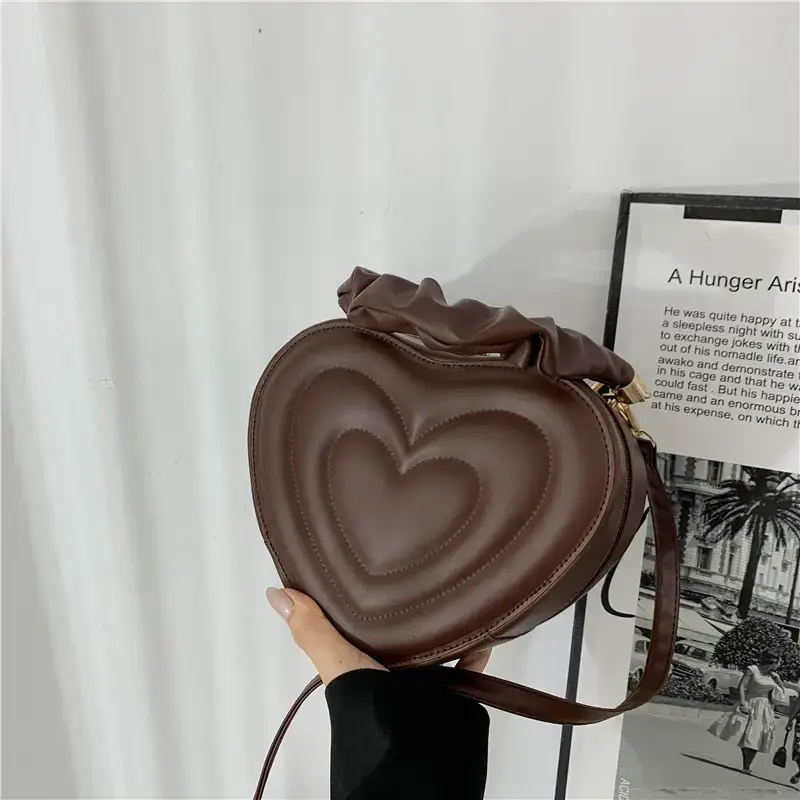 Heart Shape Brown Women's Shoulder Bag 2022