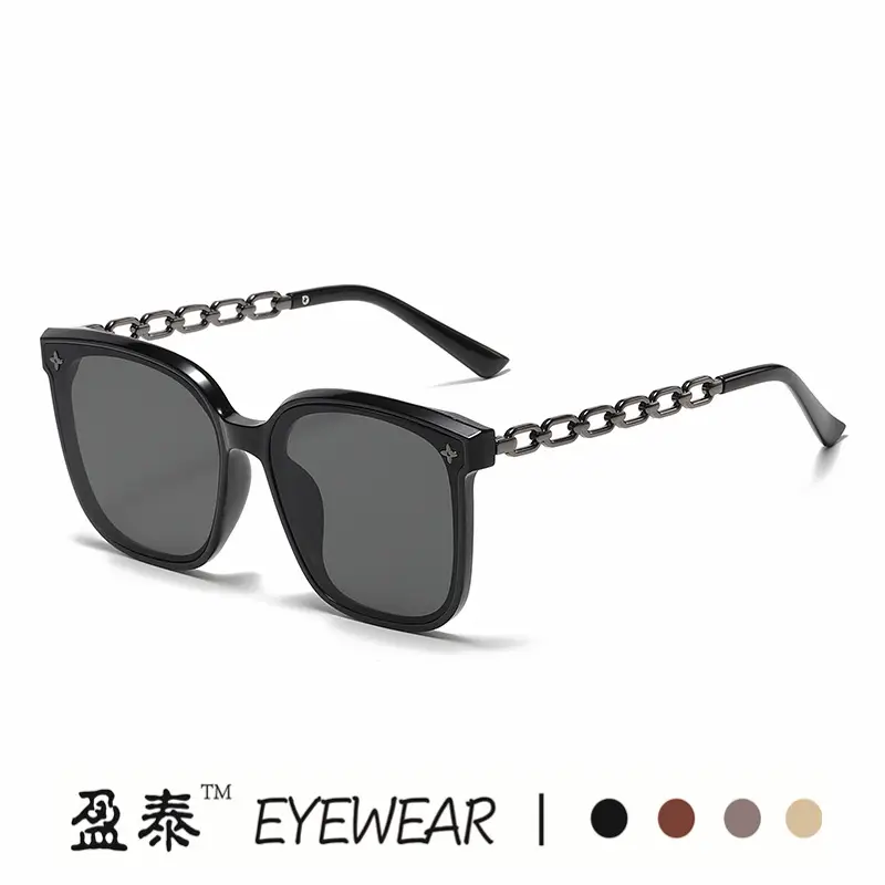 2024 Chain Temples Sunglasses Black Large Frame - Image 10