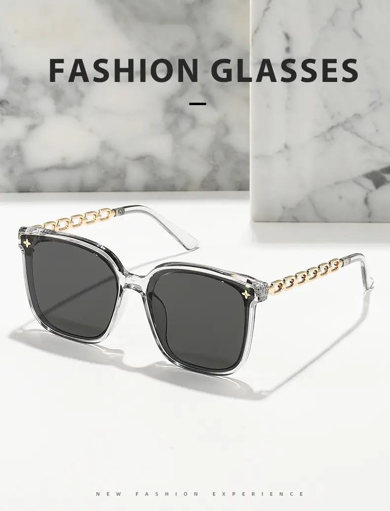 2024 Chain Temples Sunglasses Black Large Frame — feature 11