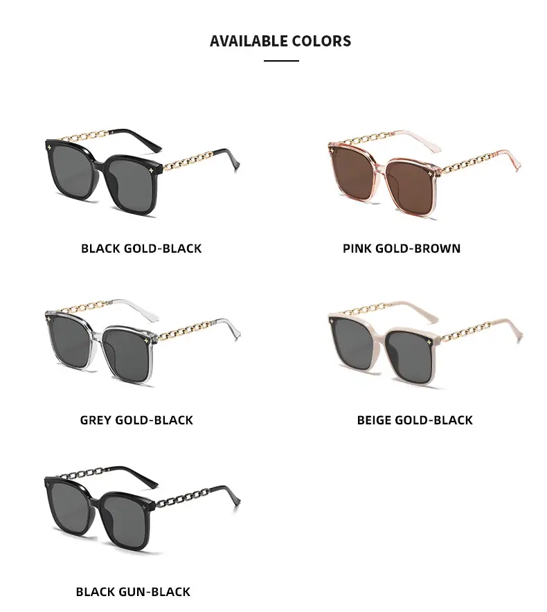 2024 Chain Temples Sunglasses Black Large Frame — feature 13
