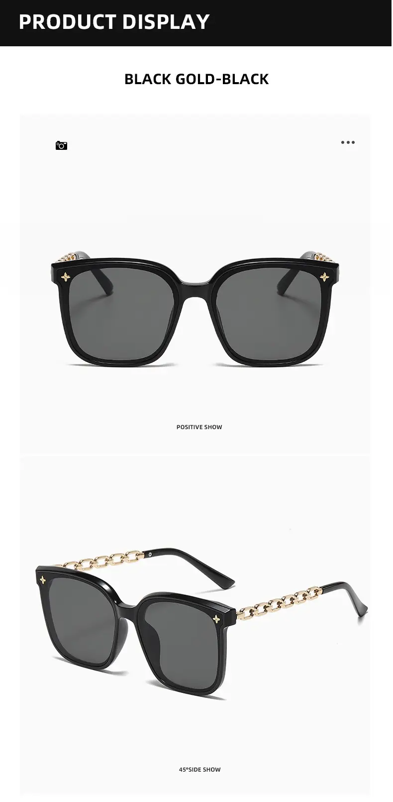 2024 Chain Temples Sunglasses Black Large Frame — feature 16