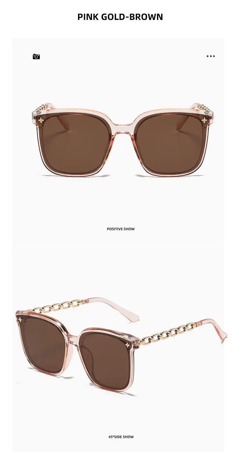 2024 Chain Temples Sunglasses Black Large Frame — feature 17