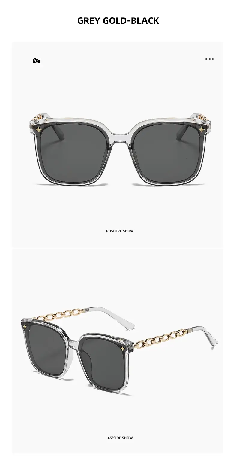 2024 Chain Temples Sunglasses Black Large Frame — feature 18