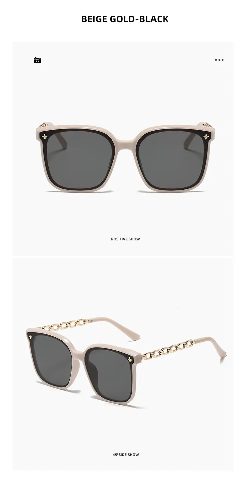 2024 Chain Temples Sunglasses Black Large Frame — feature 19
