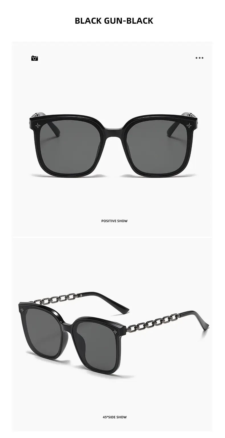 2024 Chain Temples Sunglasses Black Large Frame — feature 20