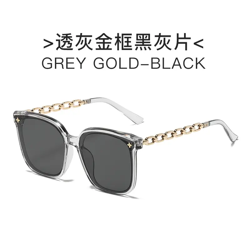 2024 Chain Temples Sunglasses Black Large Frame - Image 3