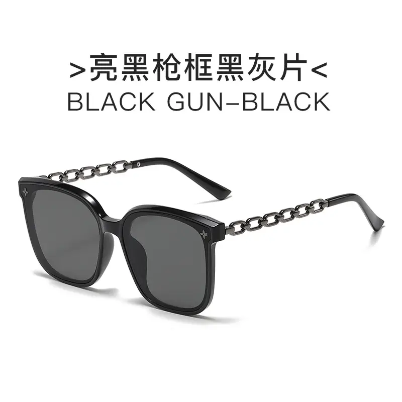 2024 Chain Temples Sunglasses Black Large Frame - Image 5
