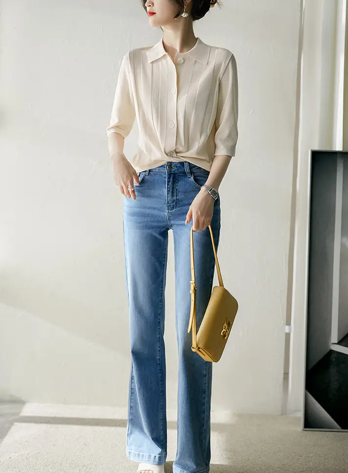 Women's 2025 Summer Knitted Mid-Sleeve T-Shirt — feature 6