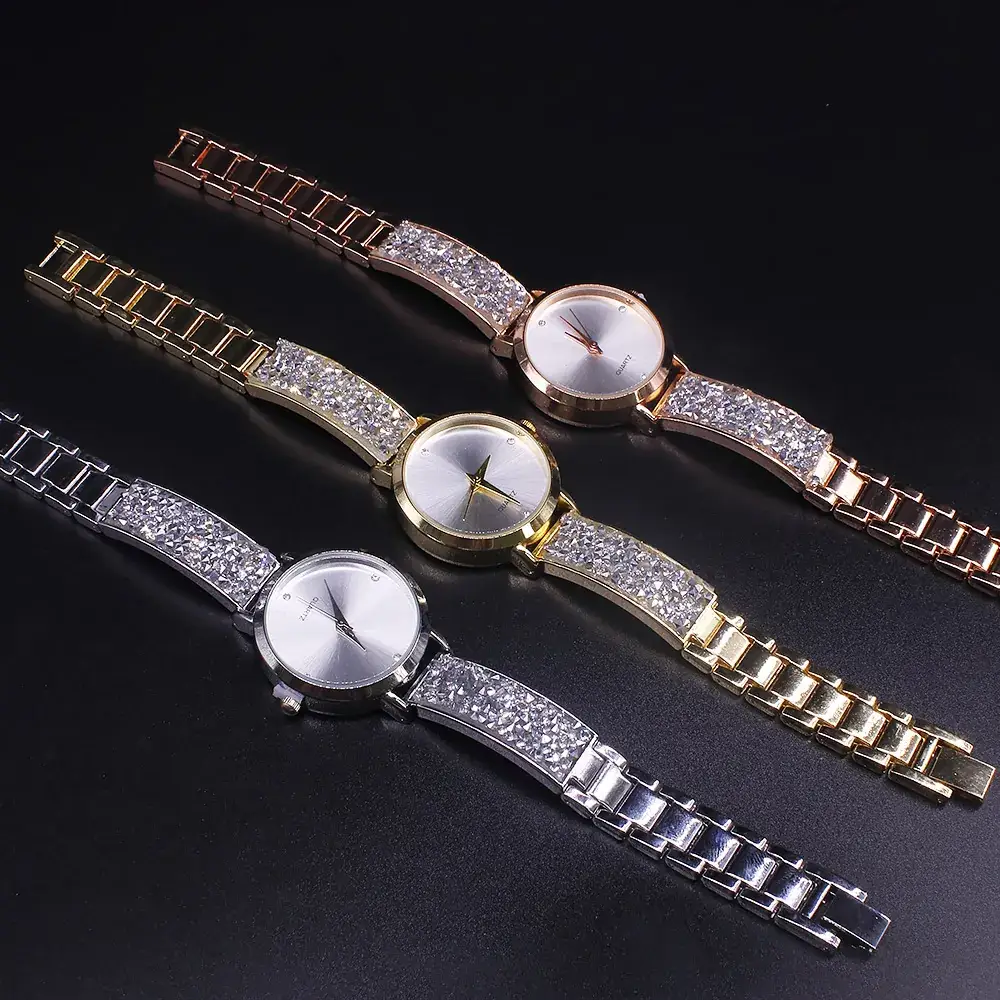 Ladies Quartz Watch with Diamond Band Set