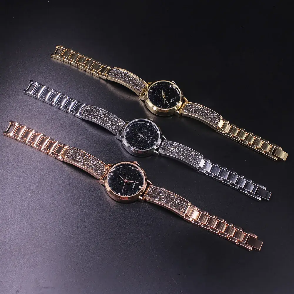Ladies Quartz Watch with Diamond Band Set