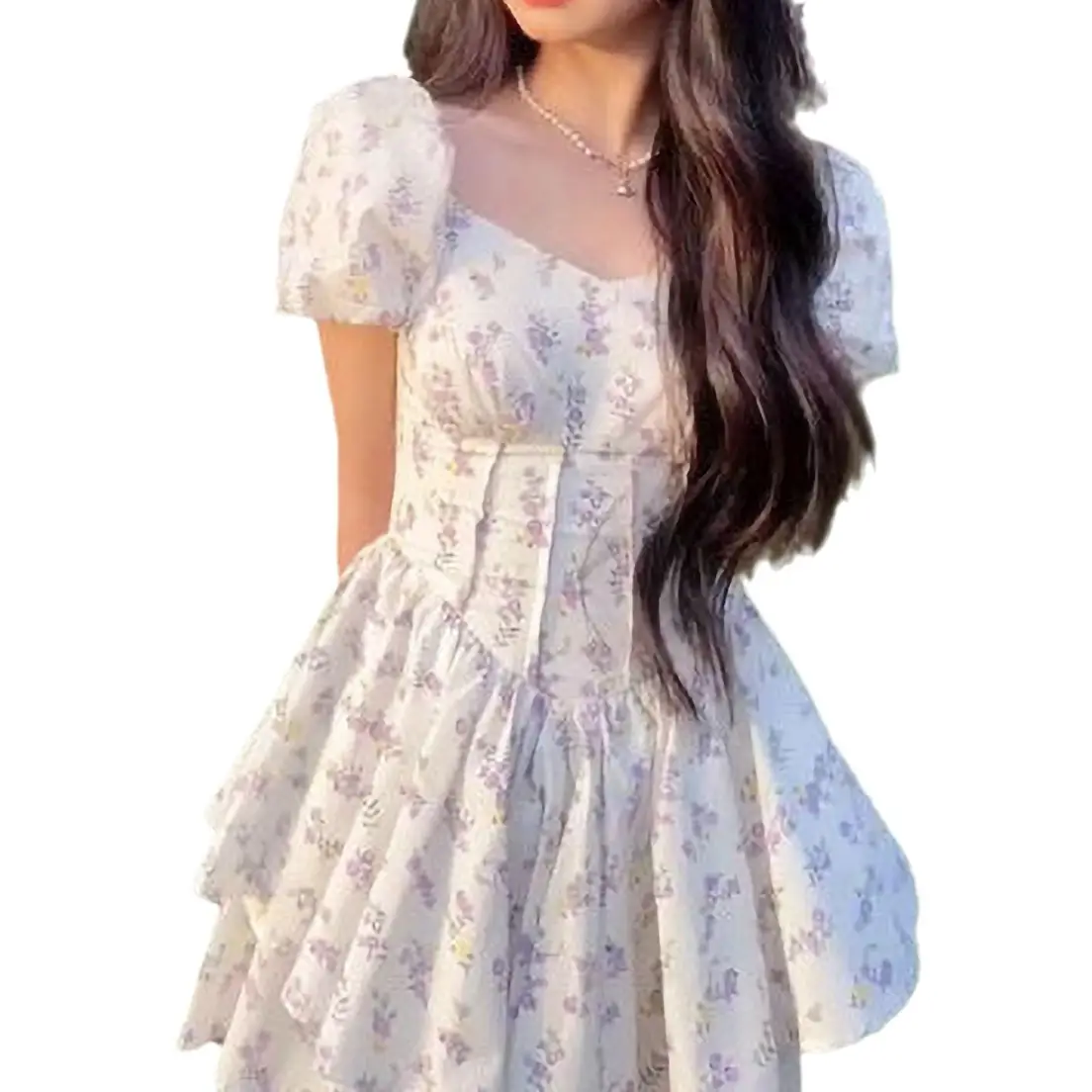 French Floral Off-Shoulder Dress Women 2025 Summer - Image 6