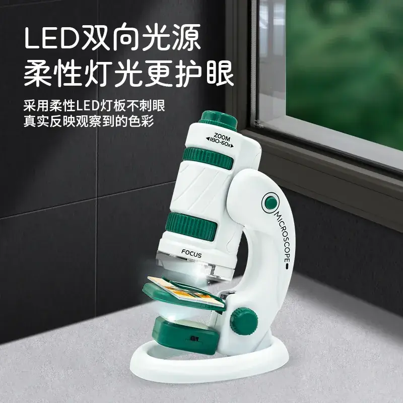 Portable 3-in-1 Microscope with Double Light Source