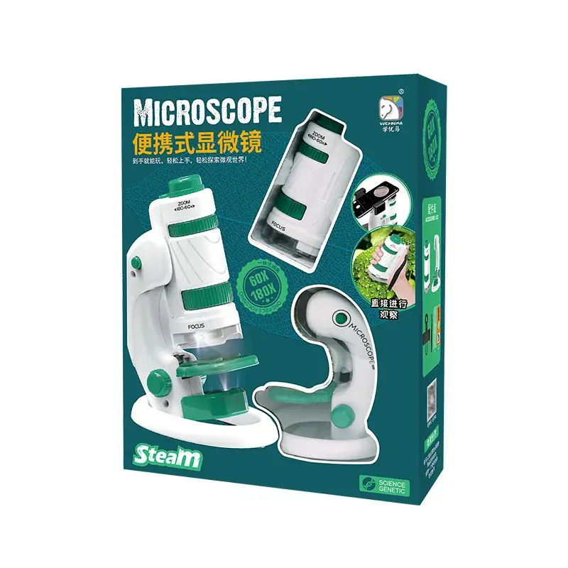 Portable 3-in-1 Microscope with Double Light Source