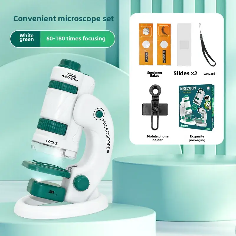 Portable 3-in-1 Microscope with Double Light Source