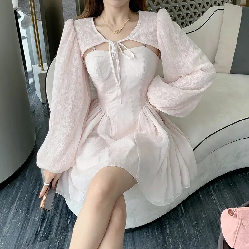 Women's Strapless Lace Dress Rose Forest Peony - Image 5