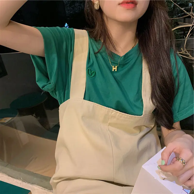 White Heart Embroidered Women's T-Shirt Short Sleeve — feature 39