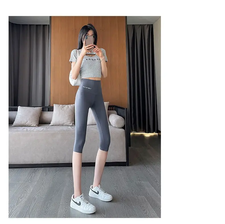 Women Shark Pants Gray Slim Fit Summer Leggings — feature 23