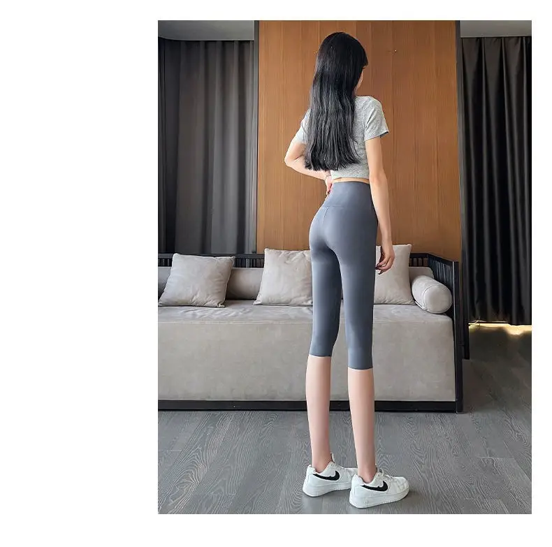 Women Shark Pants Gray Slim Fit Summer Leggings — feature 24