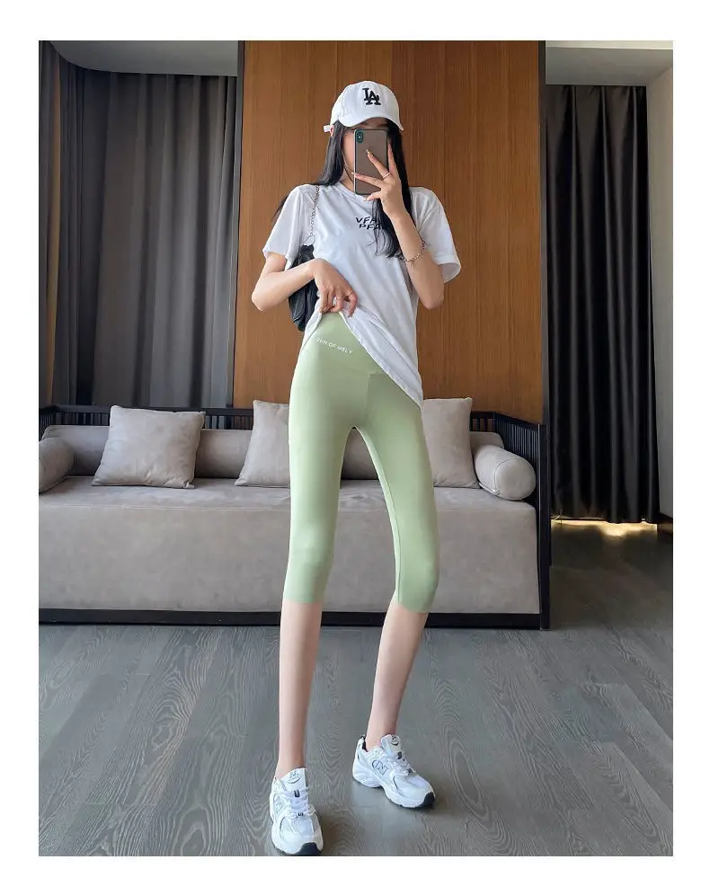 Women Shark Pants Gray Slim Fit Summer Leggings — feature 25