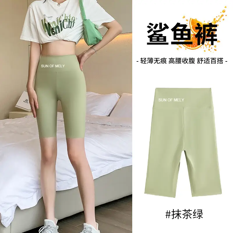 Women Shark Pants Gray Slim Fit Summer Leggings - Image 11