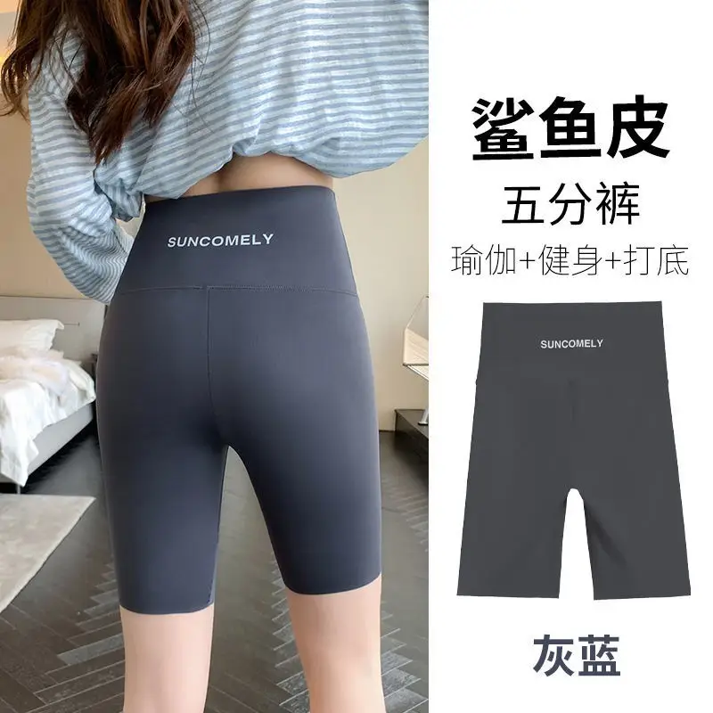 Women Shark Pants Gray Slim Fit Summer Leggings - Image 6