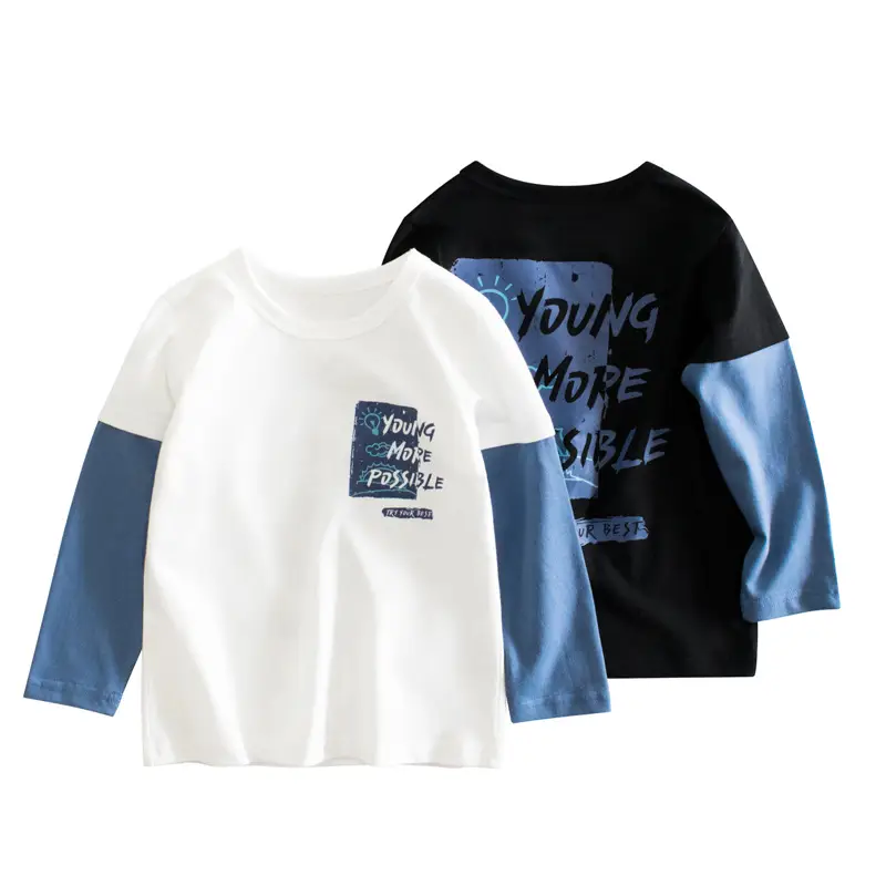 27Kids Boys Long Sleeve T-Shirt White Blue Set - Image 3