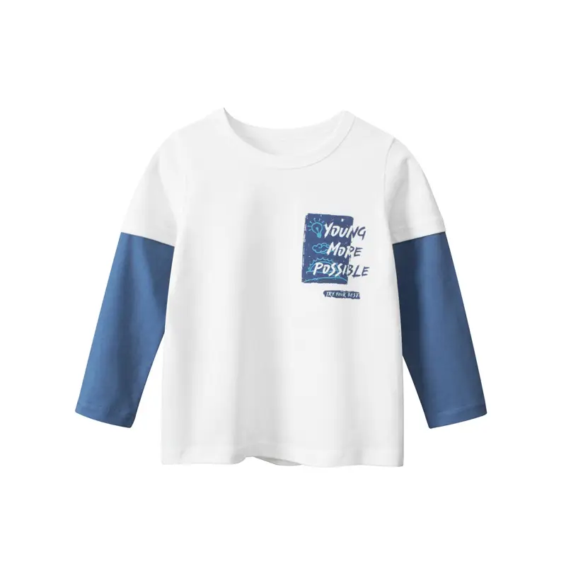 27Kids Boys Long Sleeve T-Shirt White Blue Set - Image 6
