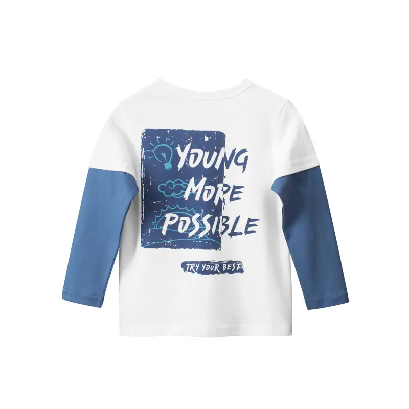 27Kids Boys Long Sleeve T-Shirt White Blue Set - Image 7