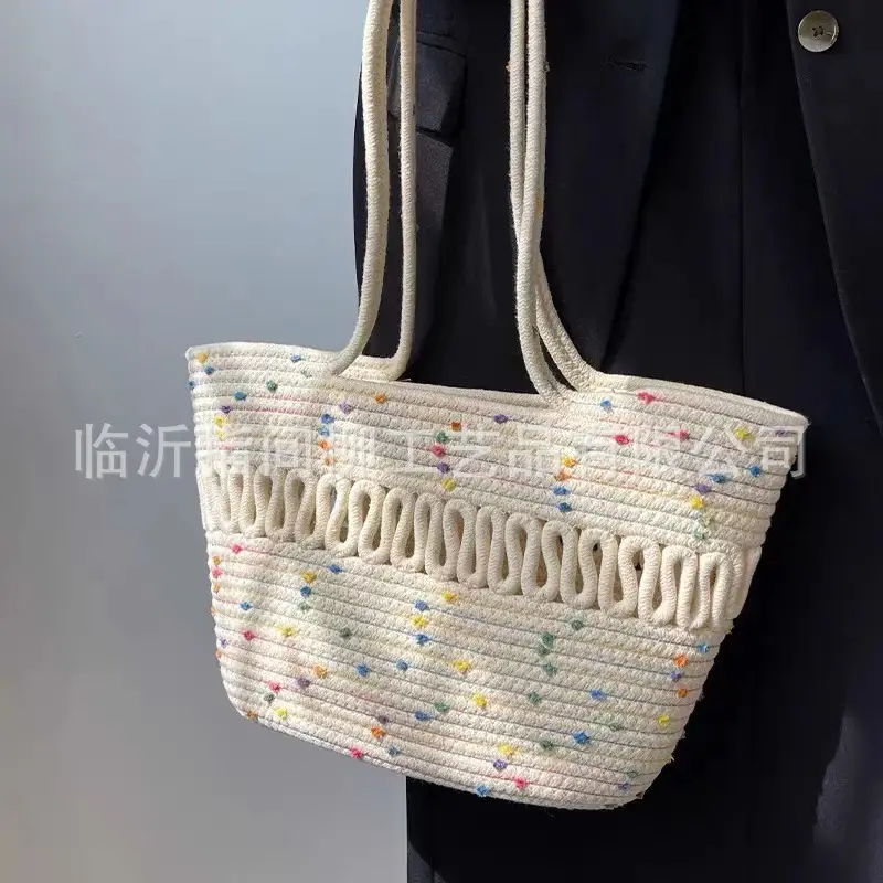 Large Capacity Woven Beach Tote Bag 2025 Spring Summer - Image 9