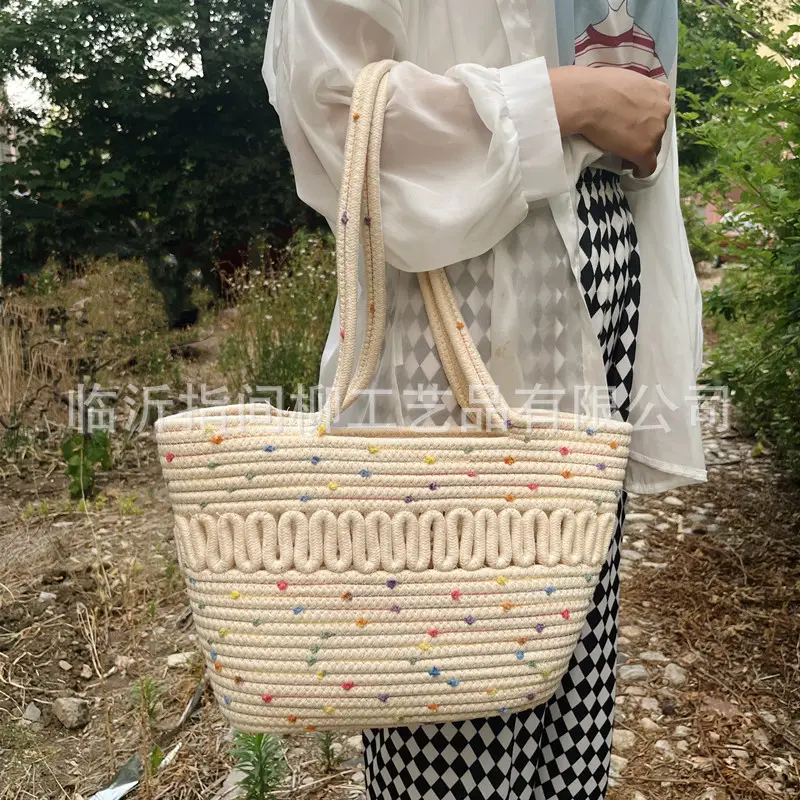 Large Capacity Woven Beach Tote Bag 2025 Spring Summer — feature 7