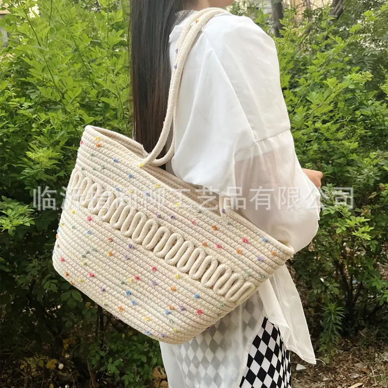 Large Capacity Woven Beach Tote Bag 2025 Spring Summer — feature 8