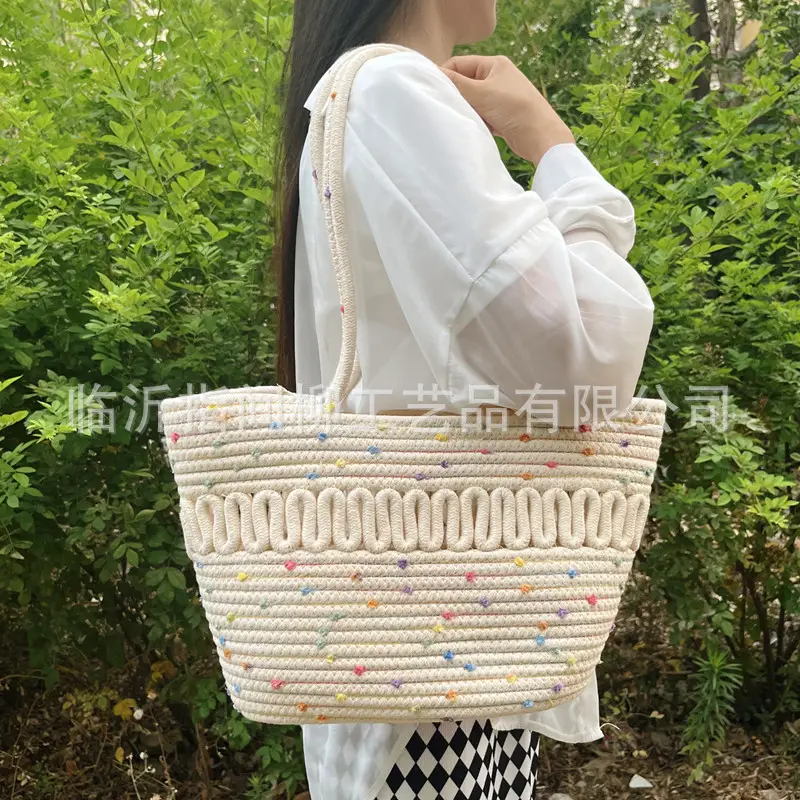 Large Capacity Woven Beach Tote Bag 2025 Spring Summer — feature 9