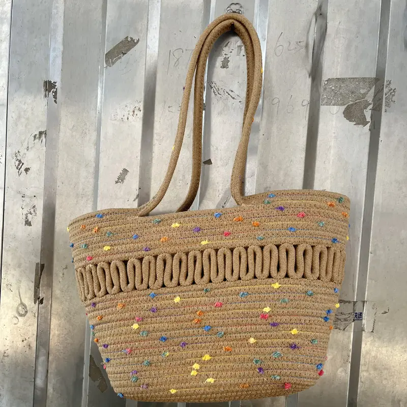 Large Capacity Woven Beach Tote Bag 2025 Spring Summer - Image 2