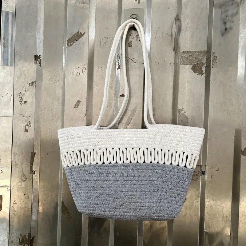 Large Capacity Woven Beach Tote Bag 2025 Spring Summer - Image 3