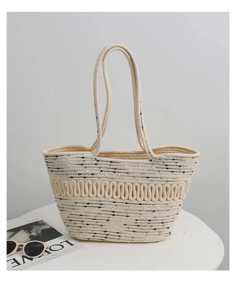 Large Capacity Woven Beach Tote Bag 2025 Spring Summer — feature 2