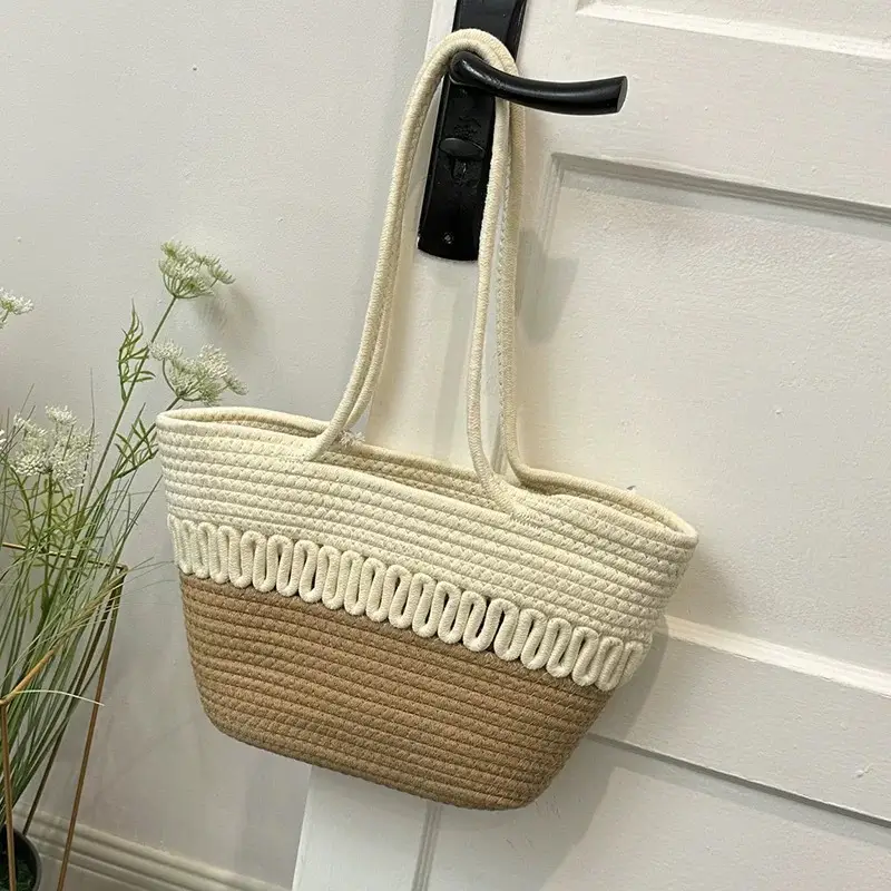 Large Capacity Woven Beach Tote Bag 2025 Spring Summer - Image 6