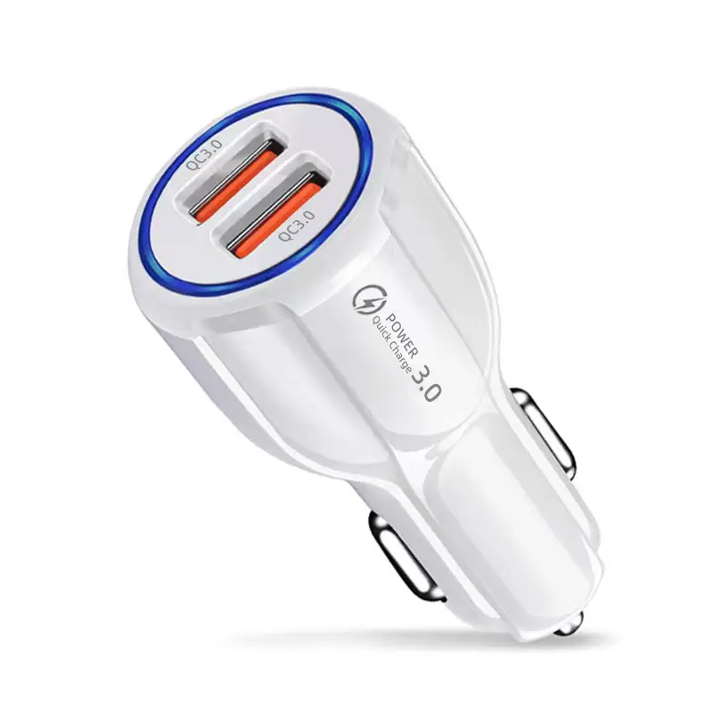 Dual USB Car Charger Fast Charging Black