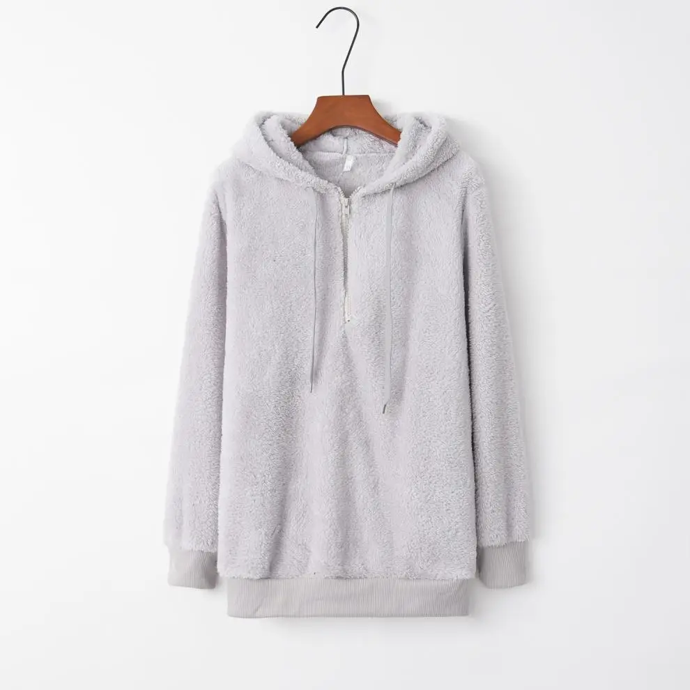 Women Brown Fleece Hoodie with Drawstring Cap — feature 15