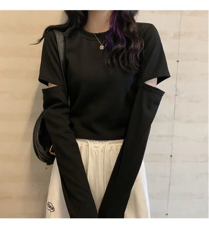 2022 Long Sleeve Short Top with Exposed Navel Design — feature 10