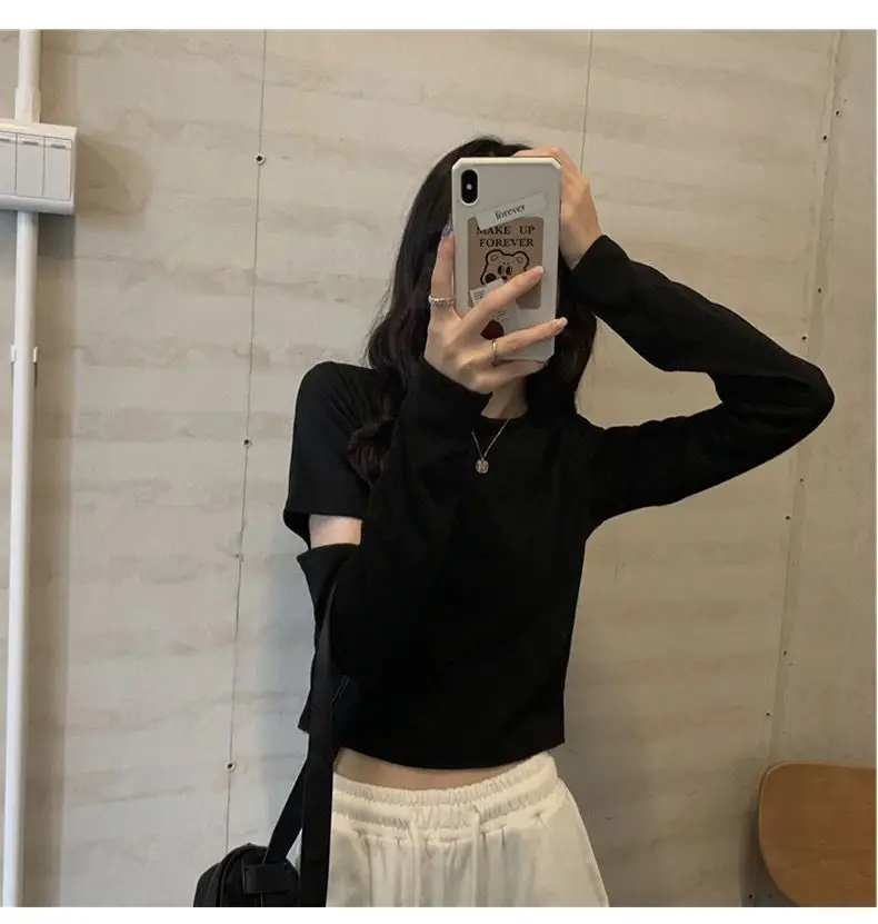 2022 Long Sleeve Short Top with Exposed Navel Design — feature 11