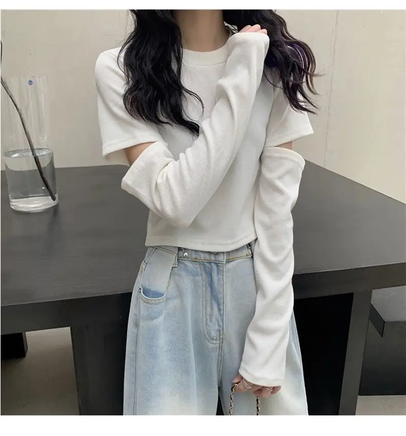 2022 Long Sleeve Short Top with Exposed Navel Design — feature 13