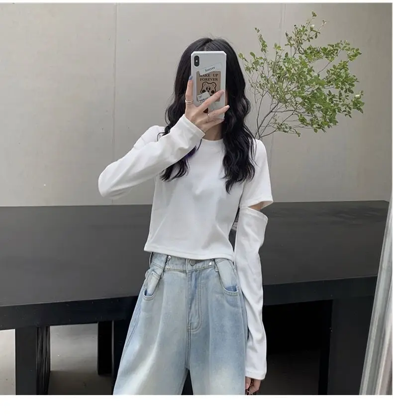 2022 Long Sleeve Short Top with Exposed Navel Design — feature 14