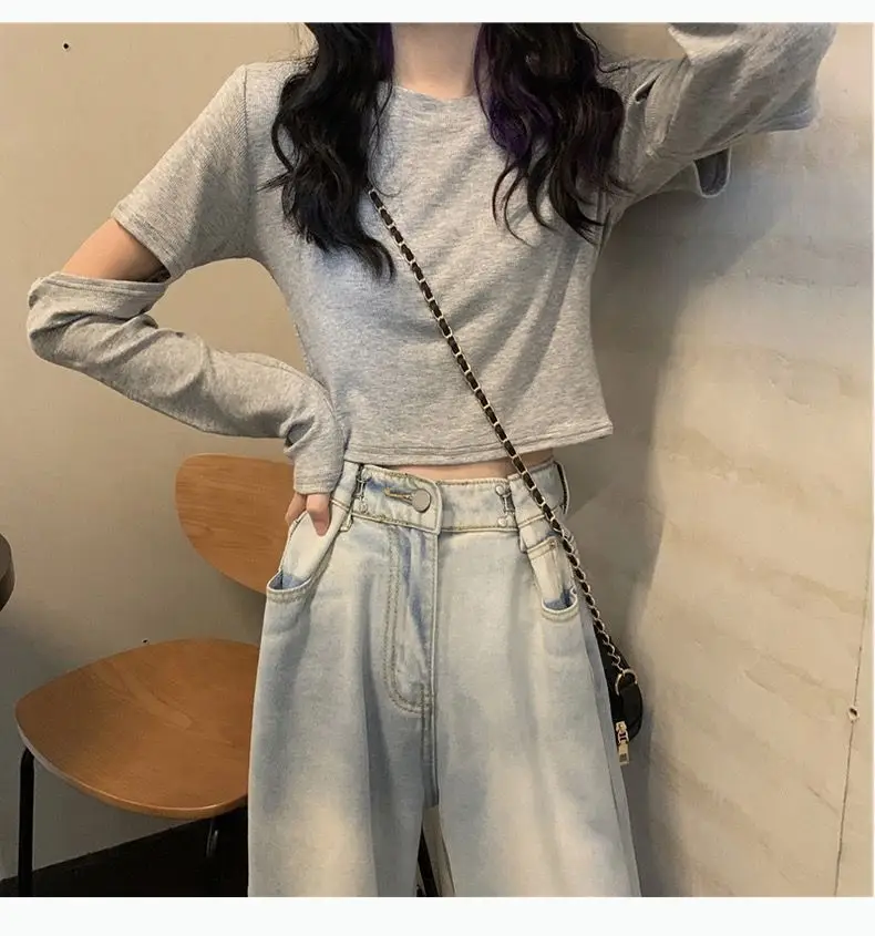 2022 Long Sleeve Short Top with Exposed Navel Design — feature 4