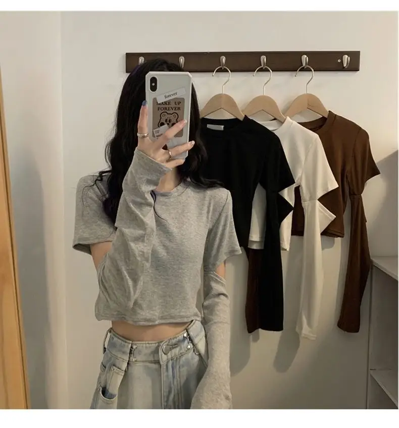 2022 Long Sleeve Short Top with Exposed Navel Design — feature 7
