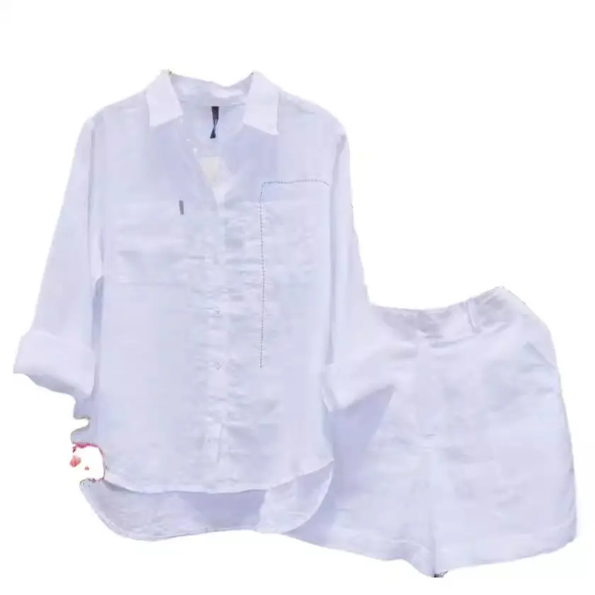 Women Cotton Cross-Country Shirt Suit Yellow Spring Autumn - Image 14